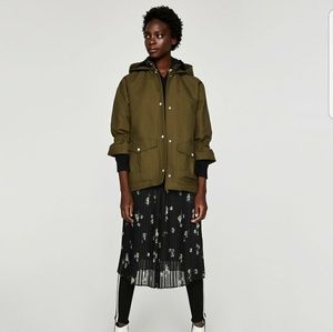 New With Tag Zara Parka With Elastic Sleeves